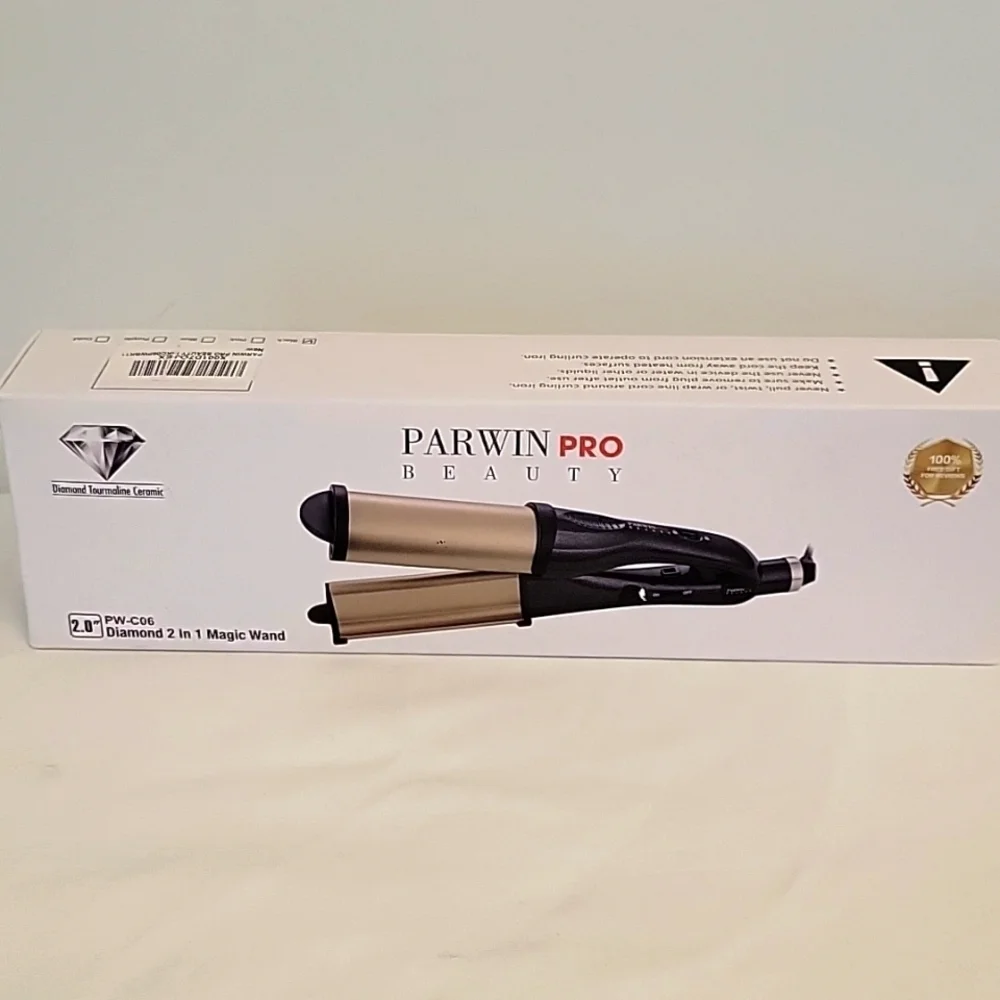 Parwin Pro Beauty 2in1 large curling wand and deep waver/crimper heats up to 450